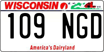 WI license plate 109NGD