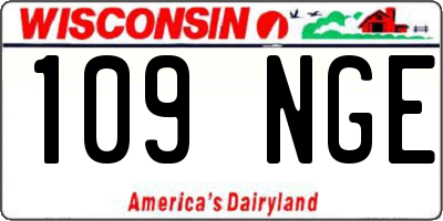 WI license plate 109NGE