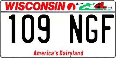 WI license plate 109NGF