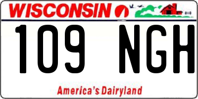 WI license plate 109NGH