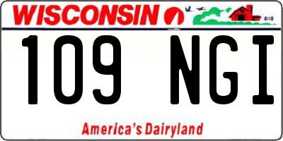 WI license plate 109NGI