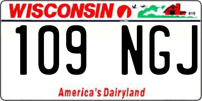 WI license plate 109NGJ