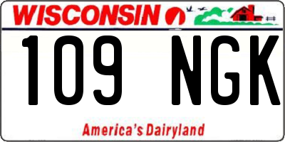 WI license plate 109NGK