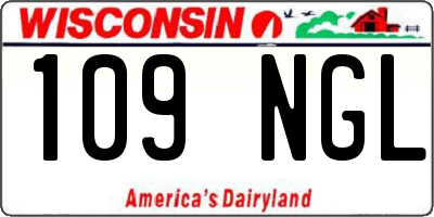 WI license plate 109NGL