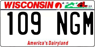 WI license plate 109NGM