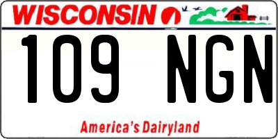WI license plate 109NGN