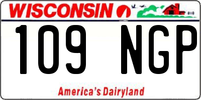 WI license plate 109NGP