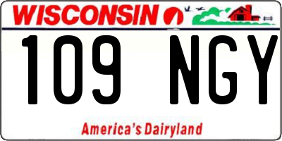 WI license plate 109NGY