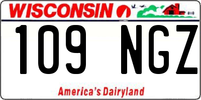 WI license plate 109NGZ
