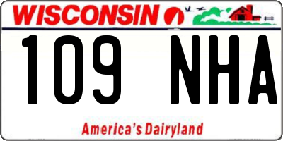 WI license plate 109NHA