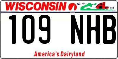 WI license plate 109NHB