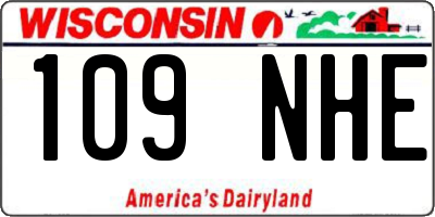 WI license plate 109NHE