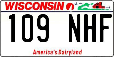 WI license plate 109NHF