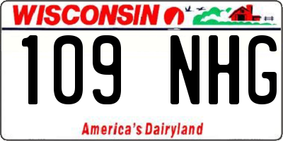 WI license plate 109NHG