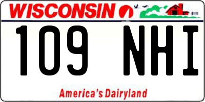 WI license plate 109NHI