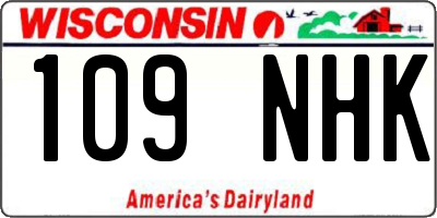 WI license plate 109NHK