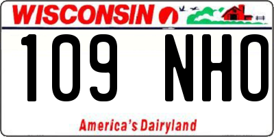 WI license plate 109NHO