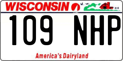 WI license plate 109NHP