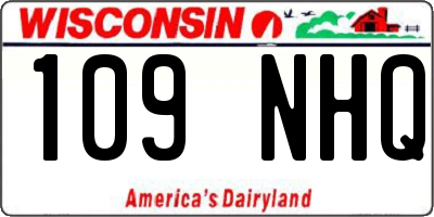 WI license plate 109NHQ