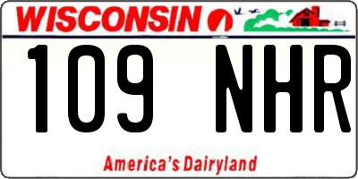 WI license plate 109NHR