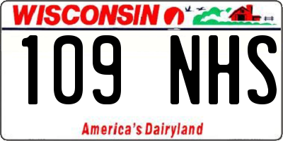 WI license plate 109NHS