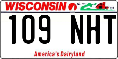 WI license plate 109NHT
