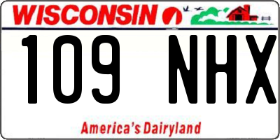 WI license plate 109NHX
