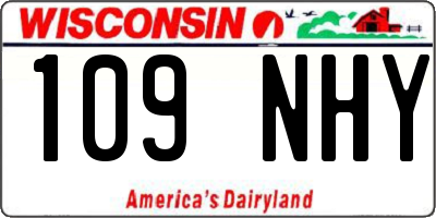 WI license plate 109NHY
