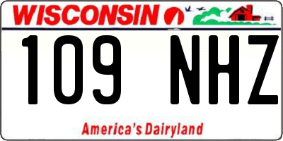 WI license plate 109NHZ