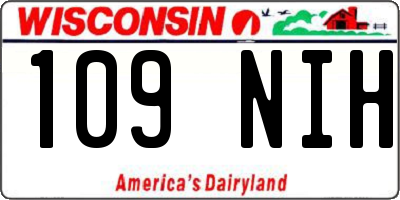 WI license plate 109NIH