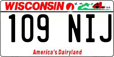 WI license plate 109NIJ