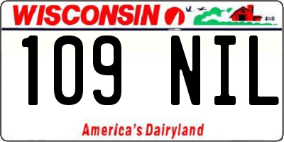 WI license plate 109NIL