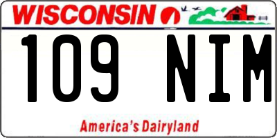 WI license plate 109NIM