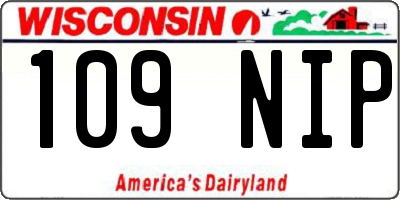 WI license plate 109NIP