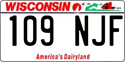 WI license plate 109NJF