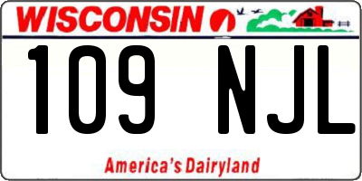 WI license plate 109NJL