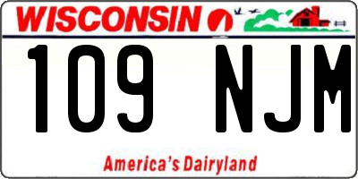 WI license plate 109NJM
