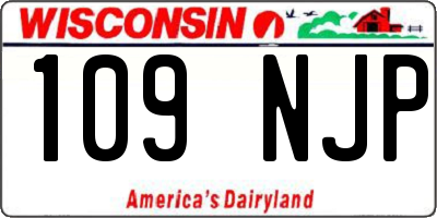 WI license plate 109NJP
