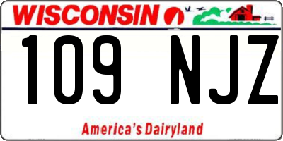 WI license plate 109NJZ