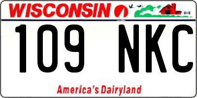 WI license plate 109NKC