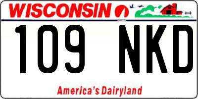 WI license plate 109NKD