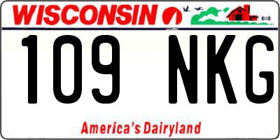 WI license plate 109NKG