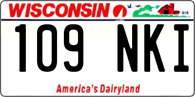 WI license plate 109NKI