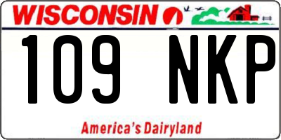WI license plate 109NKP