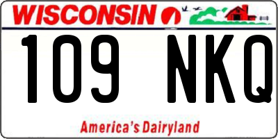 WI license plate 109NKQ