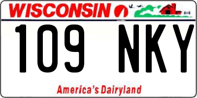 WI license plate 109NKY