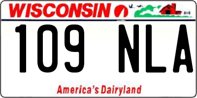 WI license plate 109NLA