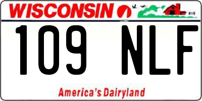 WI license plate 109NLF
