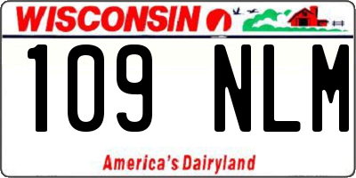WI license plate 109NLM