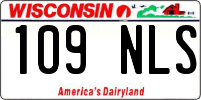 WI license plate 109NLS